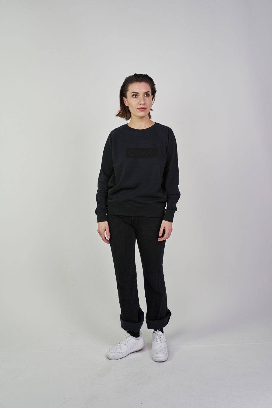 graphic.sweater schwarz-schwarz