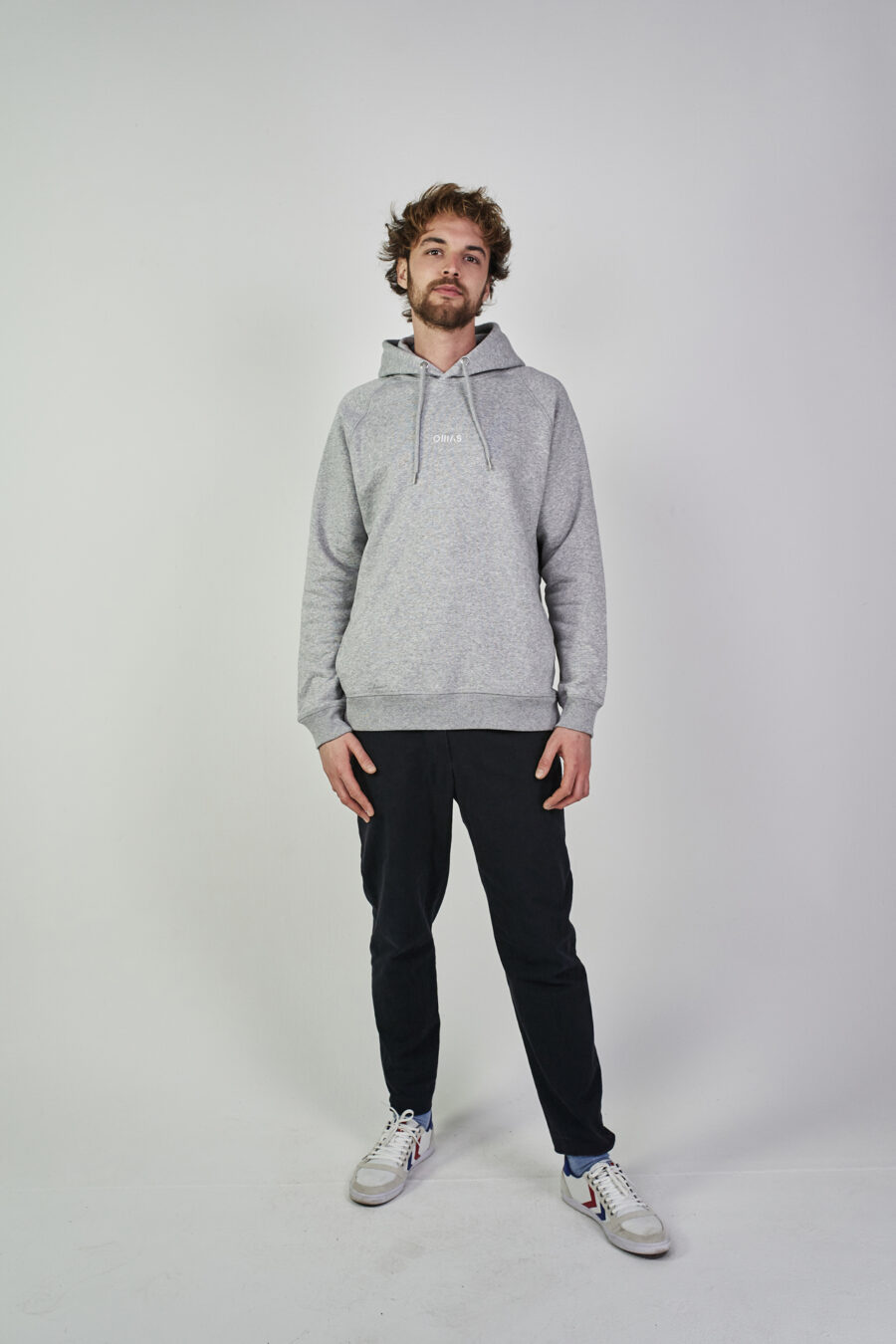 logo.hoodie grau-weiß